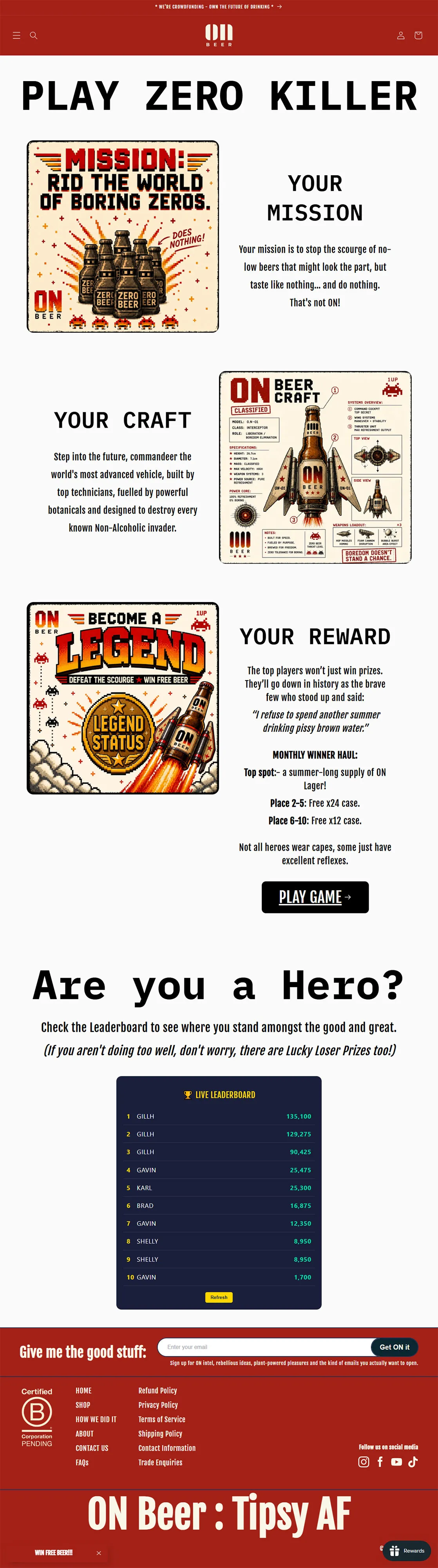 Zero Killer - ON Beer Advergame